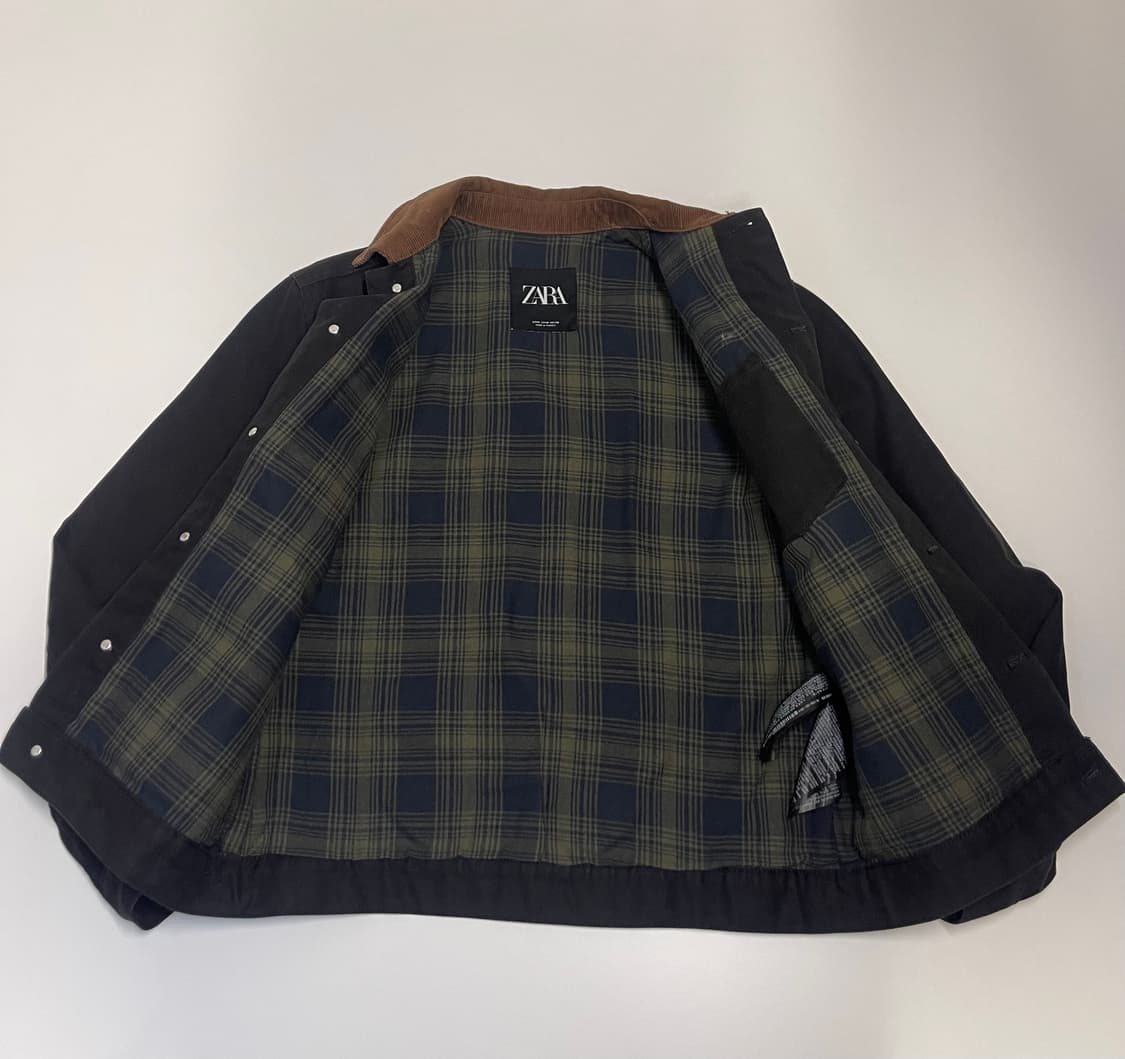 자라 남성 블랙 코듀로이 데님 자켓 M 상품이미지5