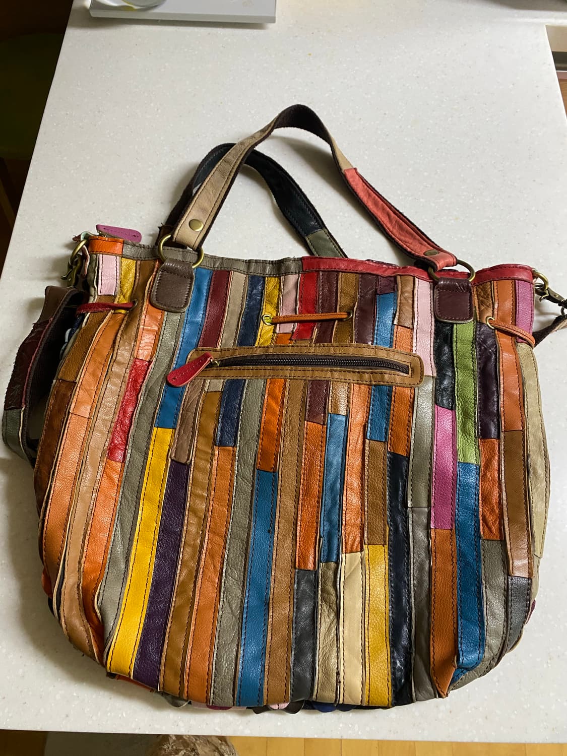 빈티지 가죽 빅백 상품이미지1