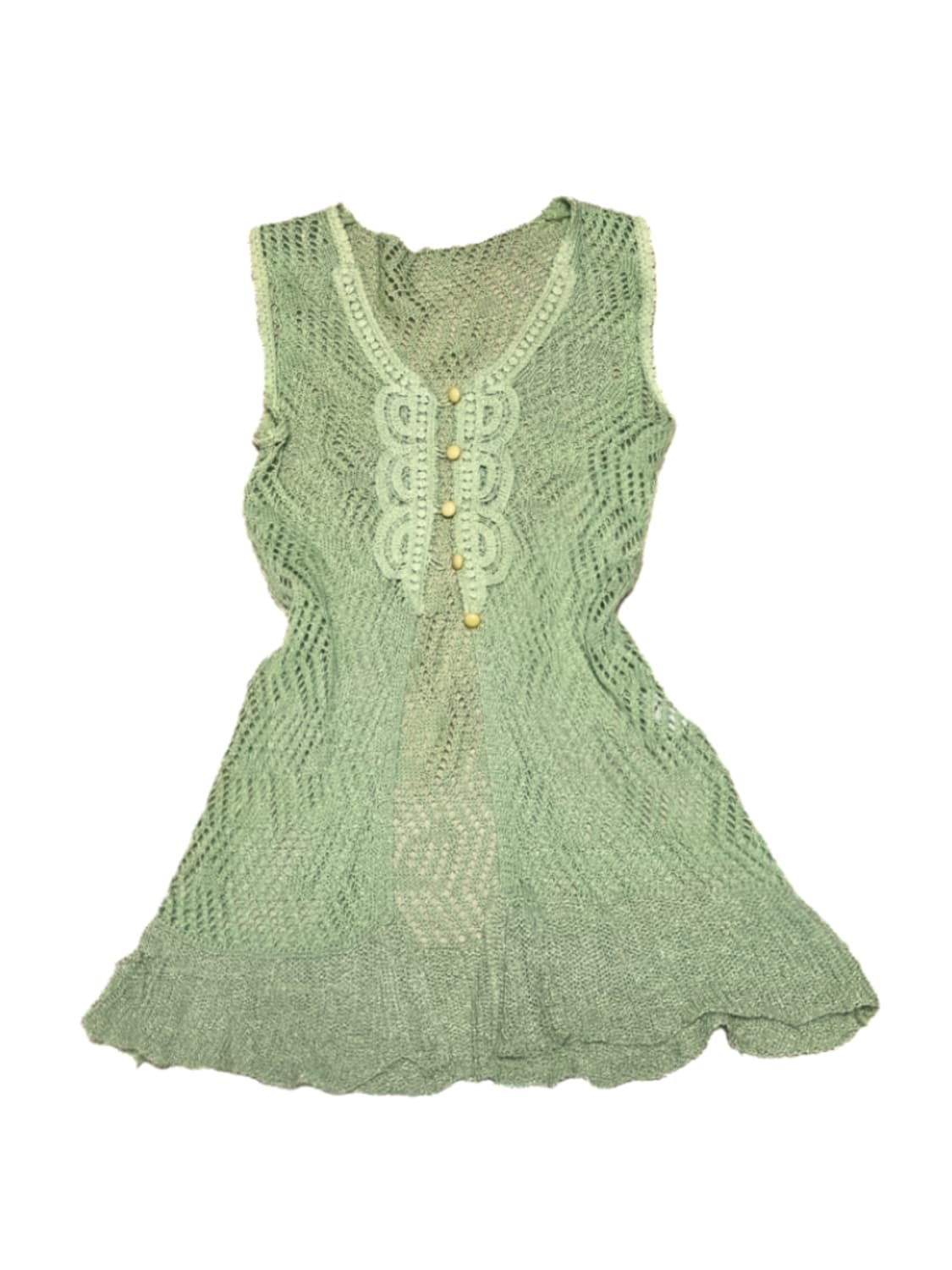 빈티지 은사 니트 크로쉐 크로셰 슬리브리스 로브 가디건 모리걸하구미페어리 상품이미지1