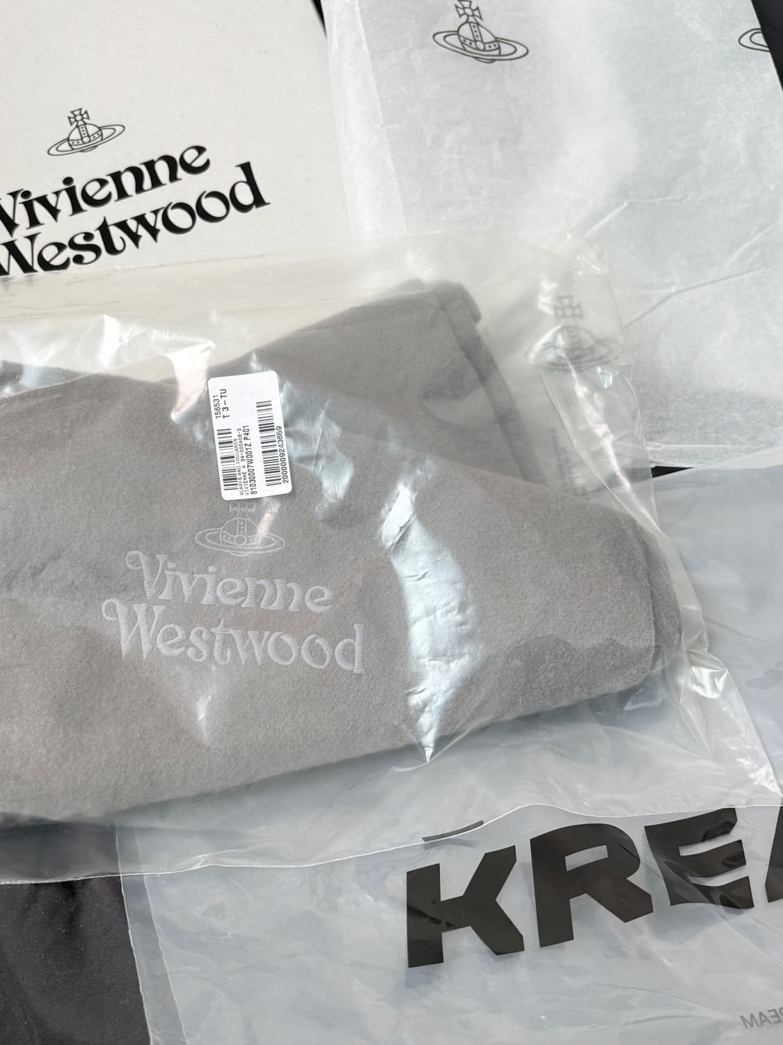 비비안 웨스트우드 자수 램스울 스카프 그레이 머플러 목도리 상품이미지2