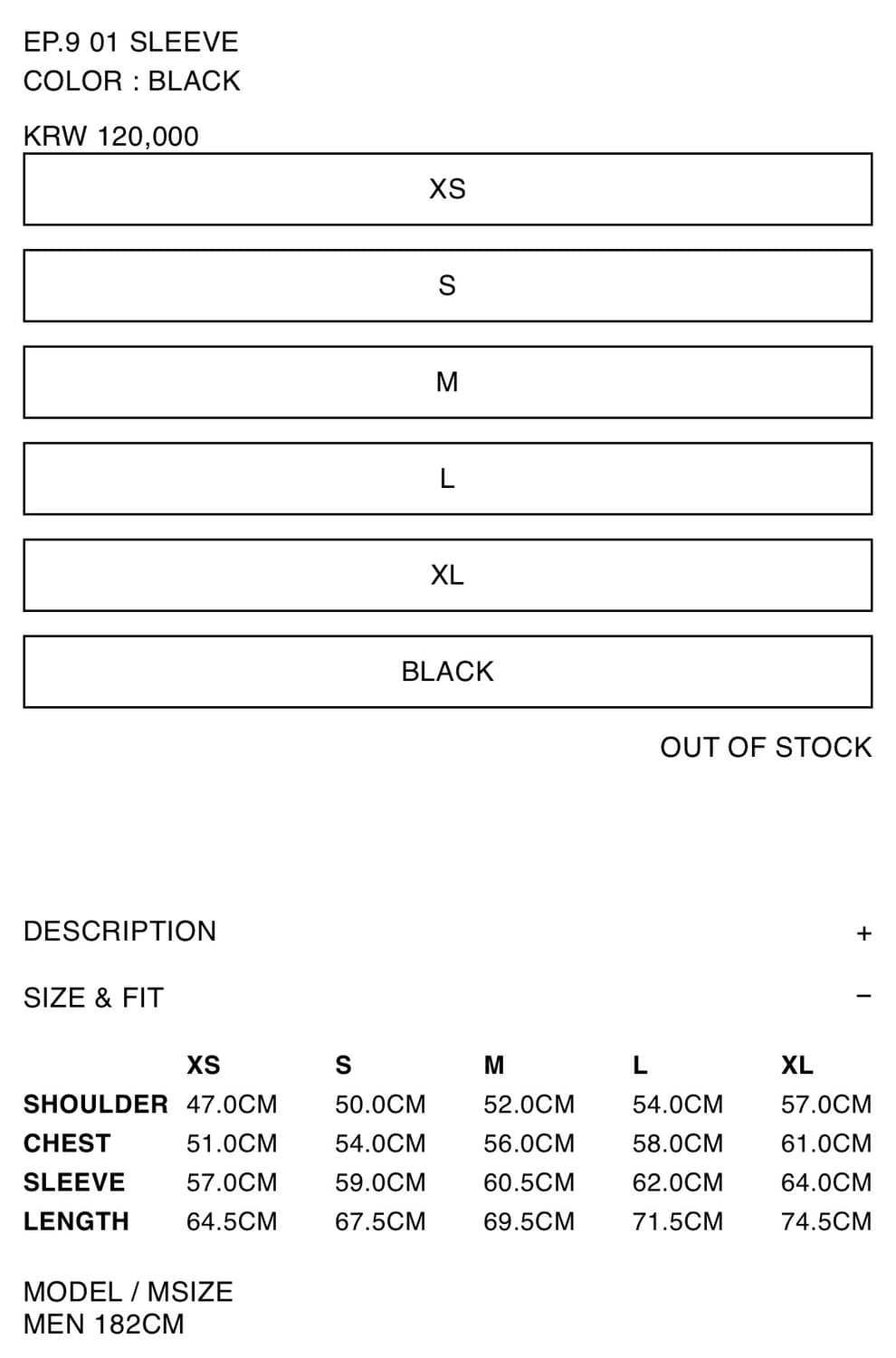 공홈 품절) Xlim EP.9 01 SLEEVE Black M 미개봉 상품이미지5