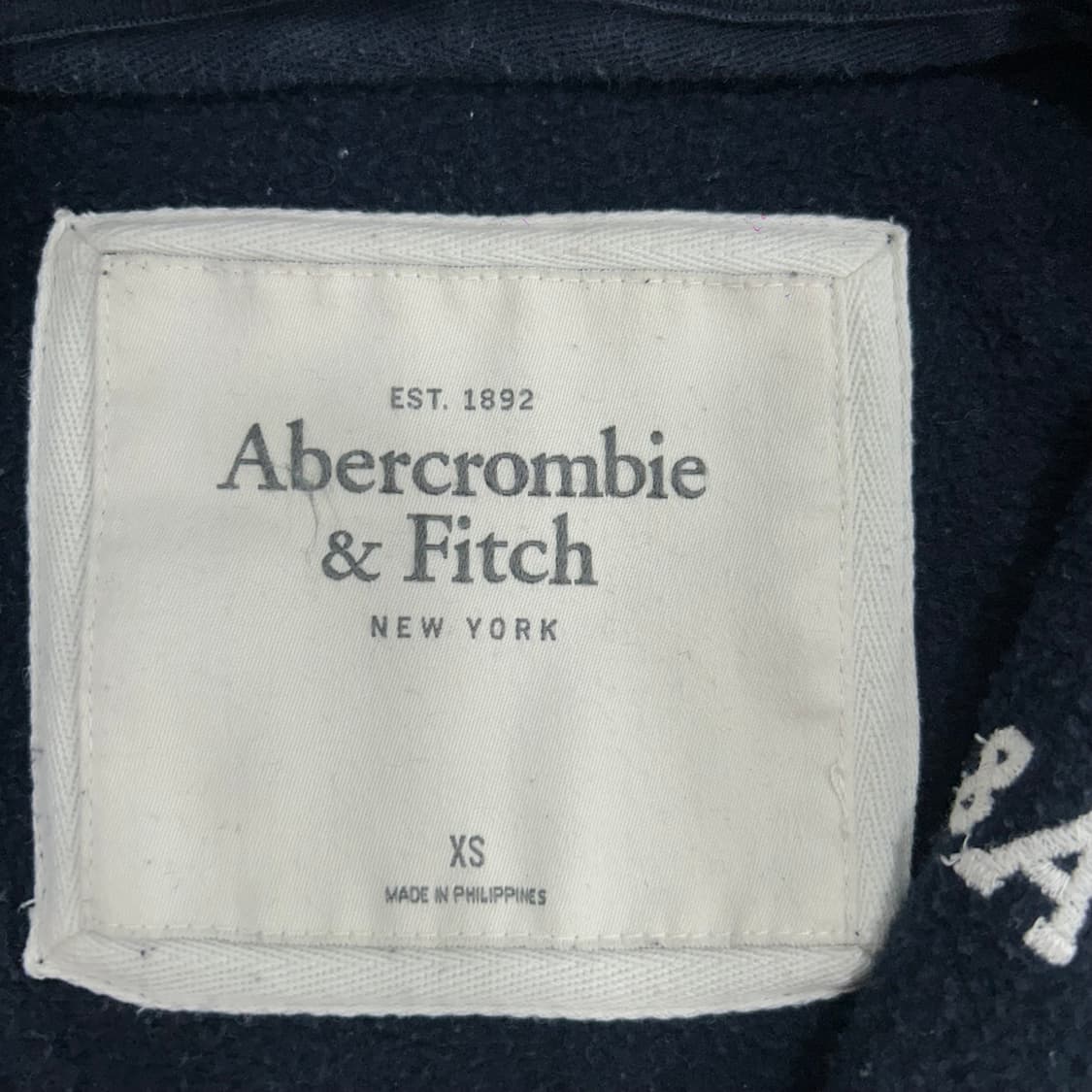 Abercrombie 아베크롬비 스몰 럭비 로고 네이비 후드집업 상품이미지5