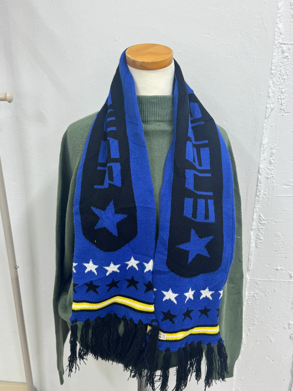 POWER 빈티지 블루 스타 테슬 머플러 목도리 겨울 스트릿 올드스쿨 상품이미지5