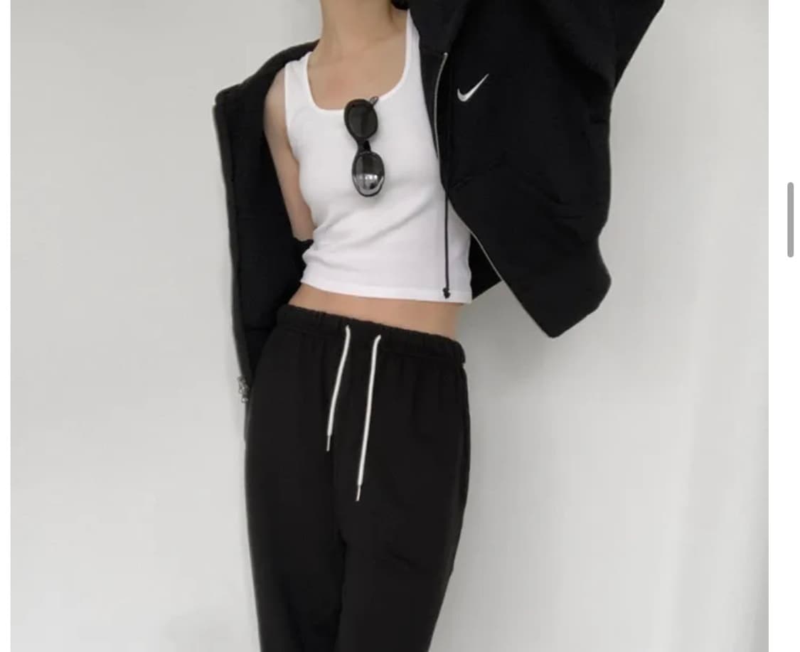 나이키크롭 후드집업 s 블랙 (새상품급) 상품이미지3