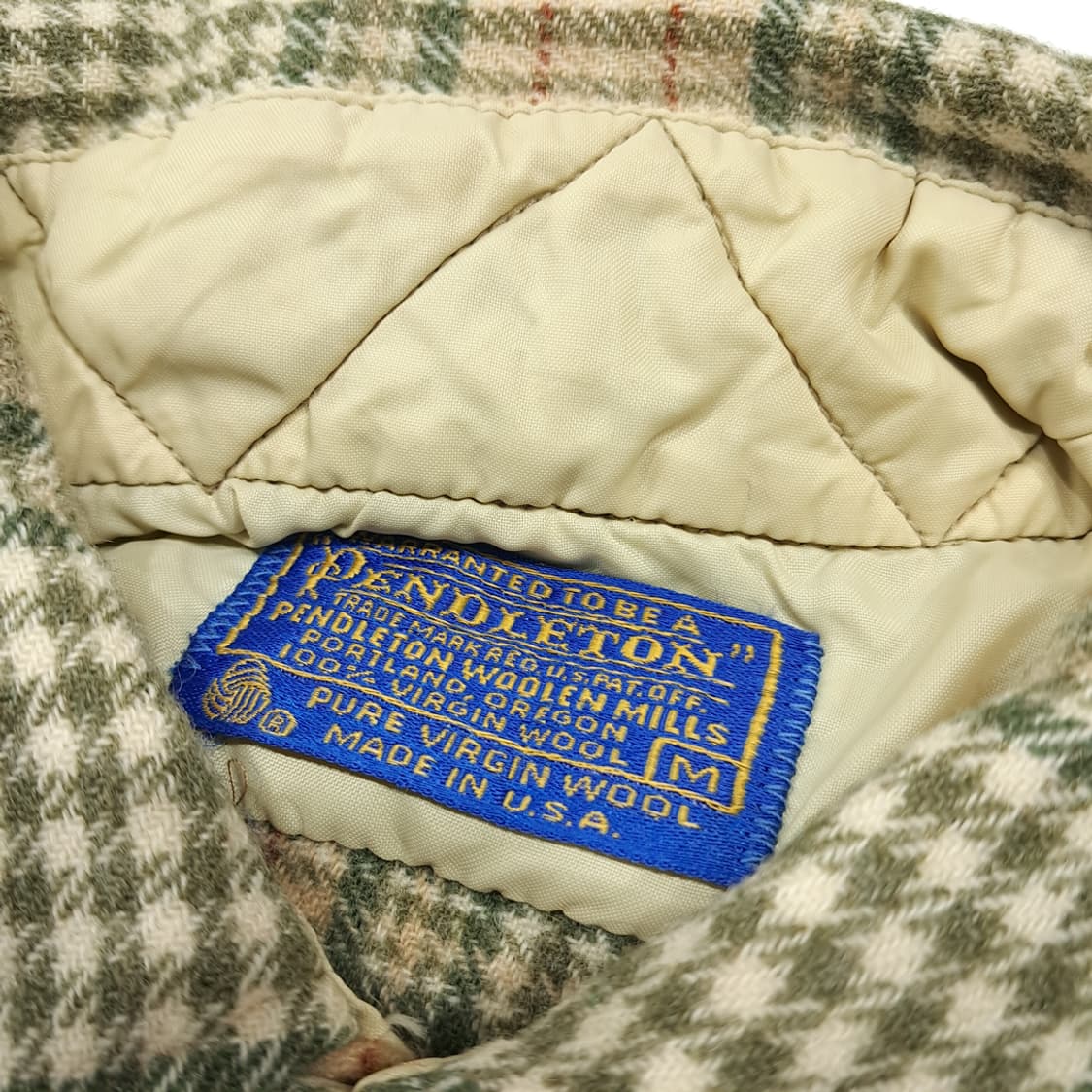 CK035 M 펜들턴 80s 미국판 버진울 클래식 체크 그린 셔츠 남방 상품이미지3