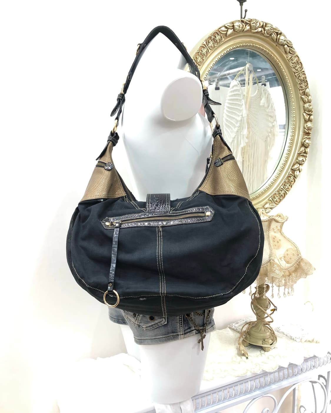 EGOIST glitter navy buckle shoulder bag 상품이미지2