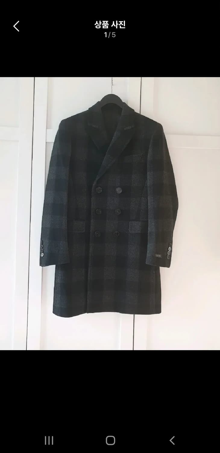 지이크 울체크코트 울코트 울80 새상품급 상품이미지1