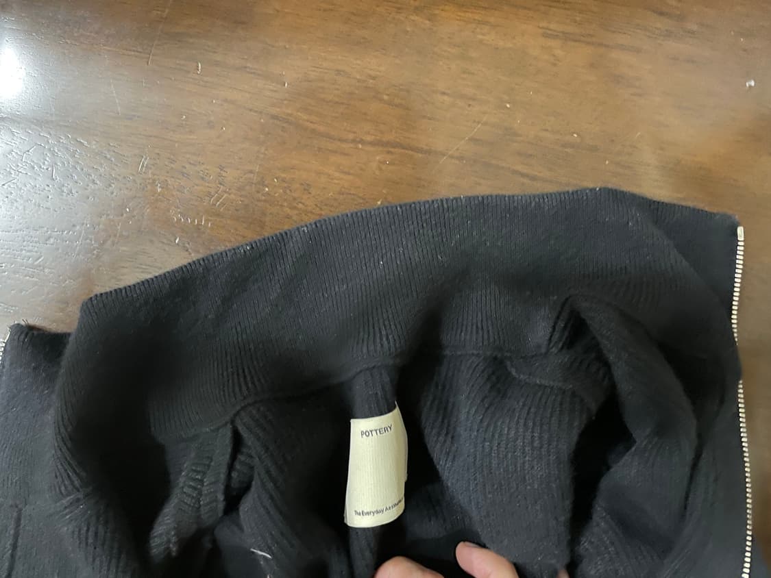 포터리 울 집업 니트 블랙 상품이미지8
