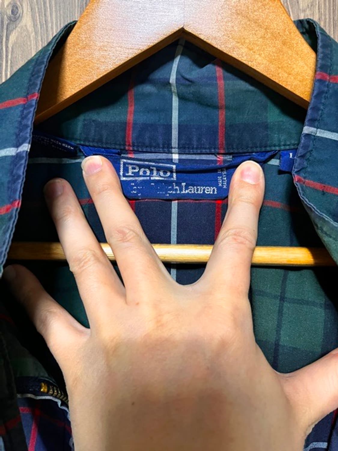 폴로 타탄 체크 홀겹 헤링턴 자켓 L 바라쿠타 상품이미지3