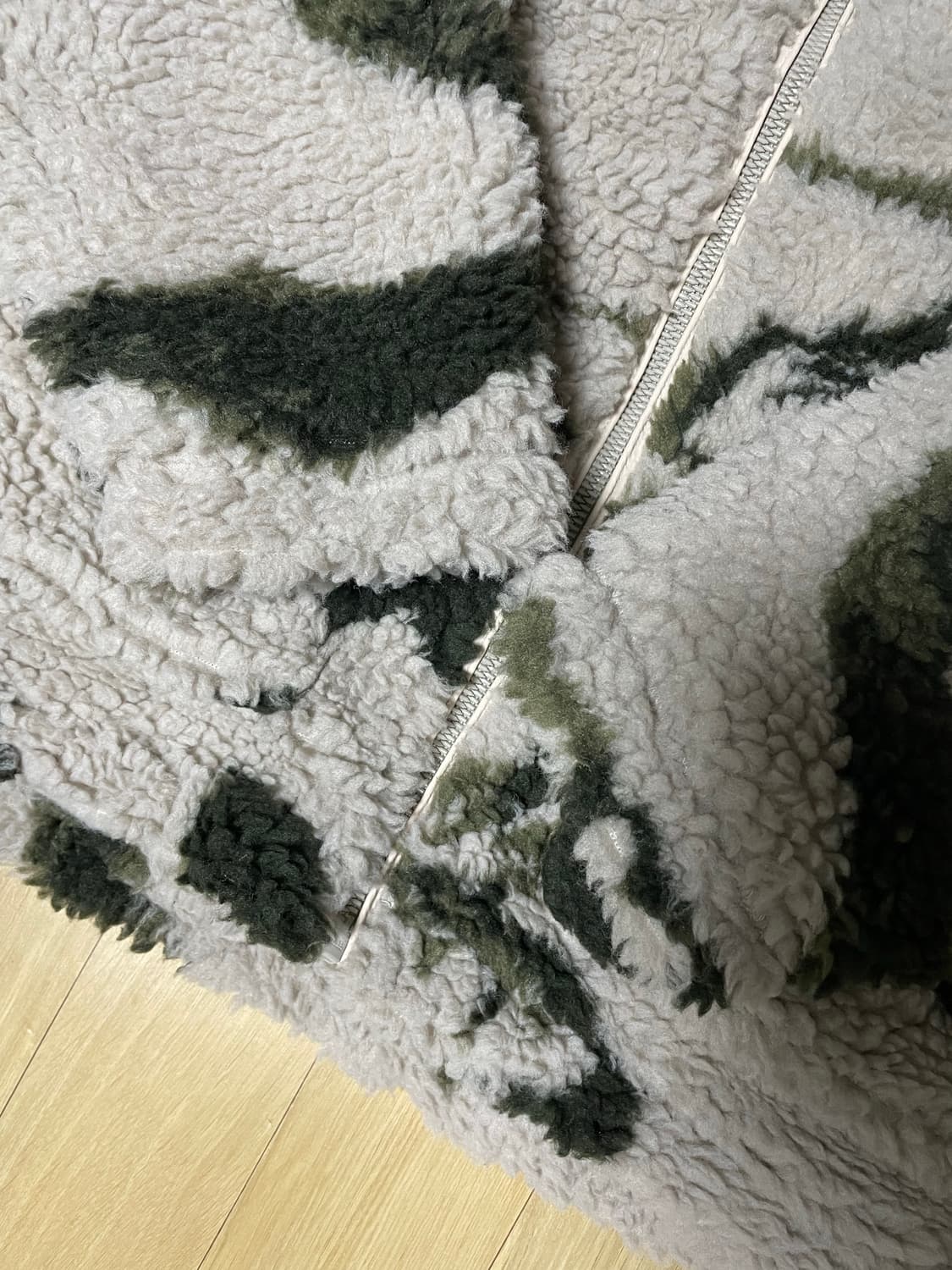 오베이 머쉬룸 셰르파 자켓 실버그레이 멀티 M사이즈 상품이미지7