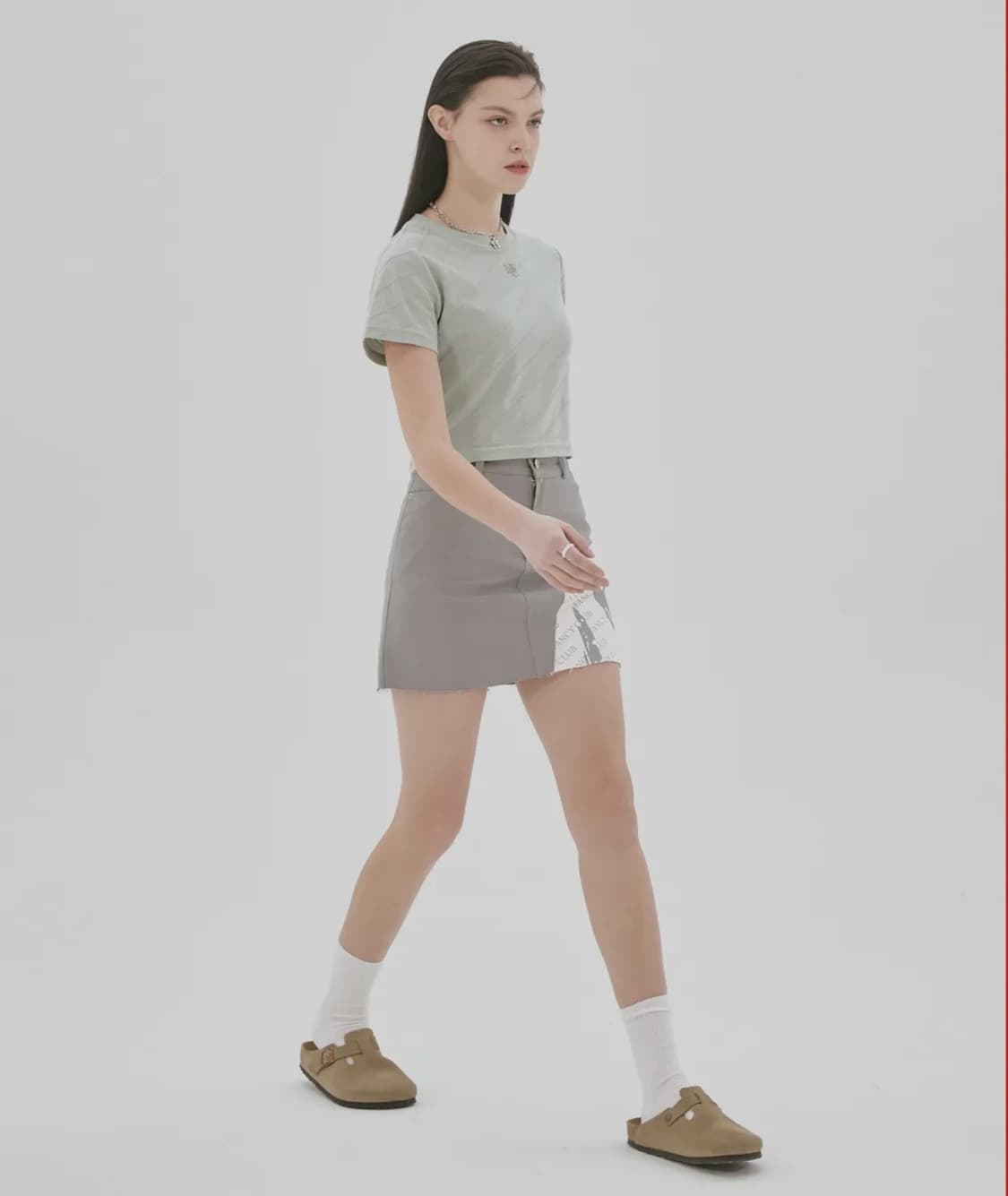 네스티팬시클럽 | NFC 다이애그널 라인 티 민트 상품이미지3