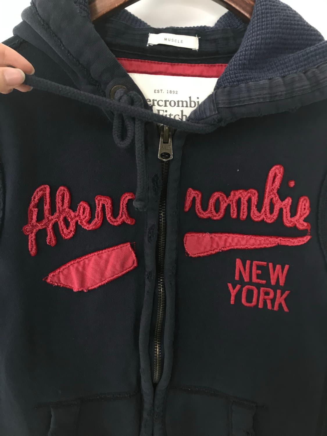 아베크롬비 y2k 와투케 헤비코튼 네이비 후드집업 상품이미지4