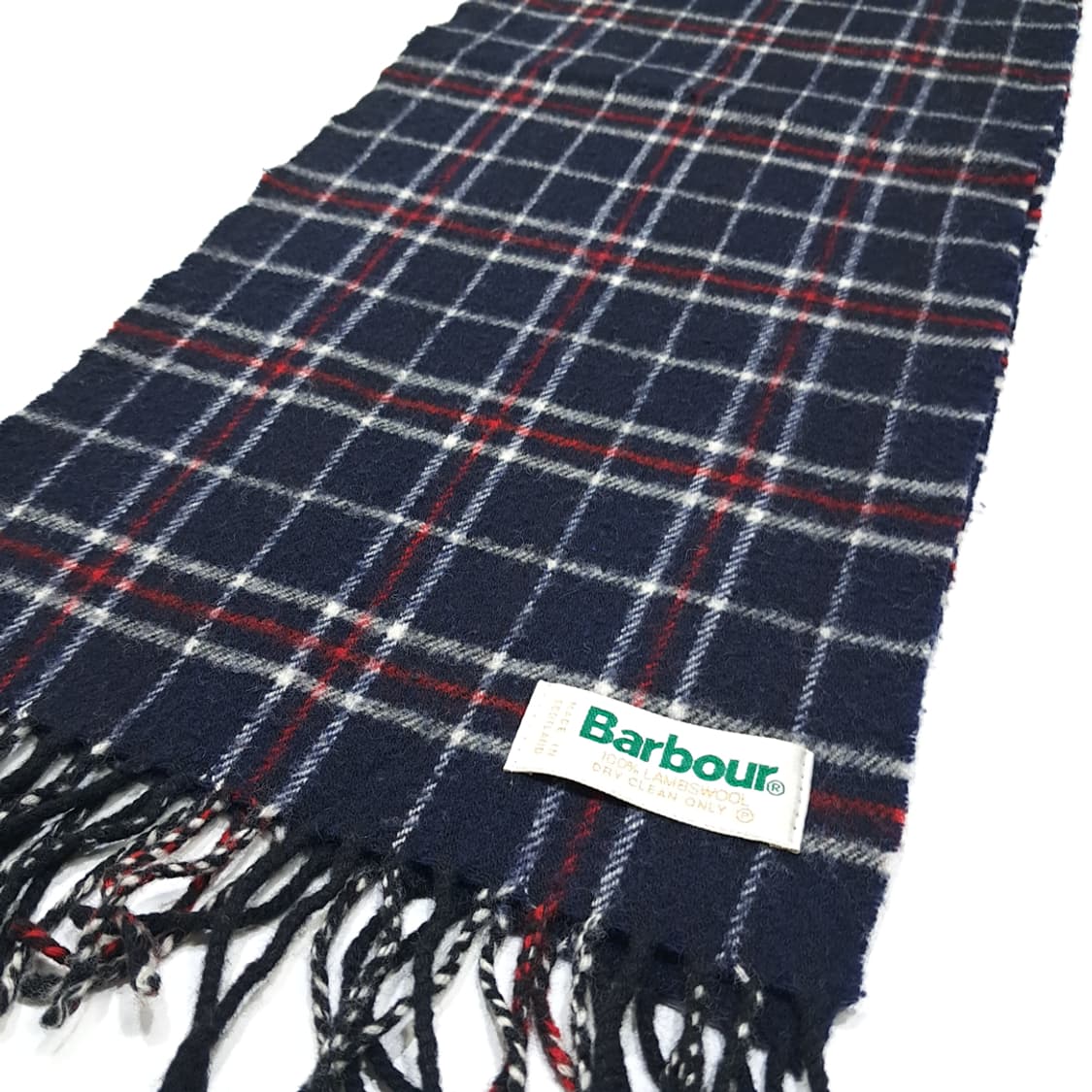 MX469 바버 스코틀랜드판 램스울 타탄 네이비레드 머플러 목도리 상품이미지3