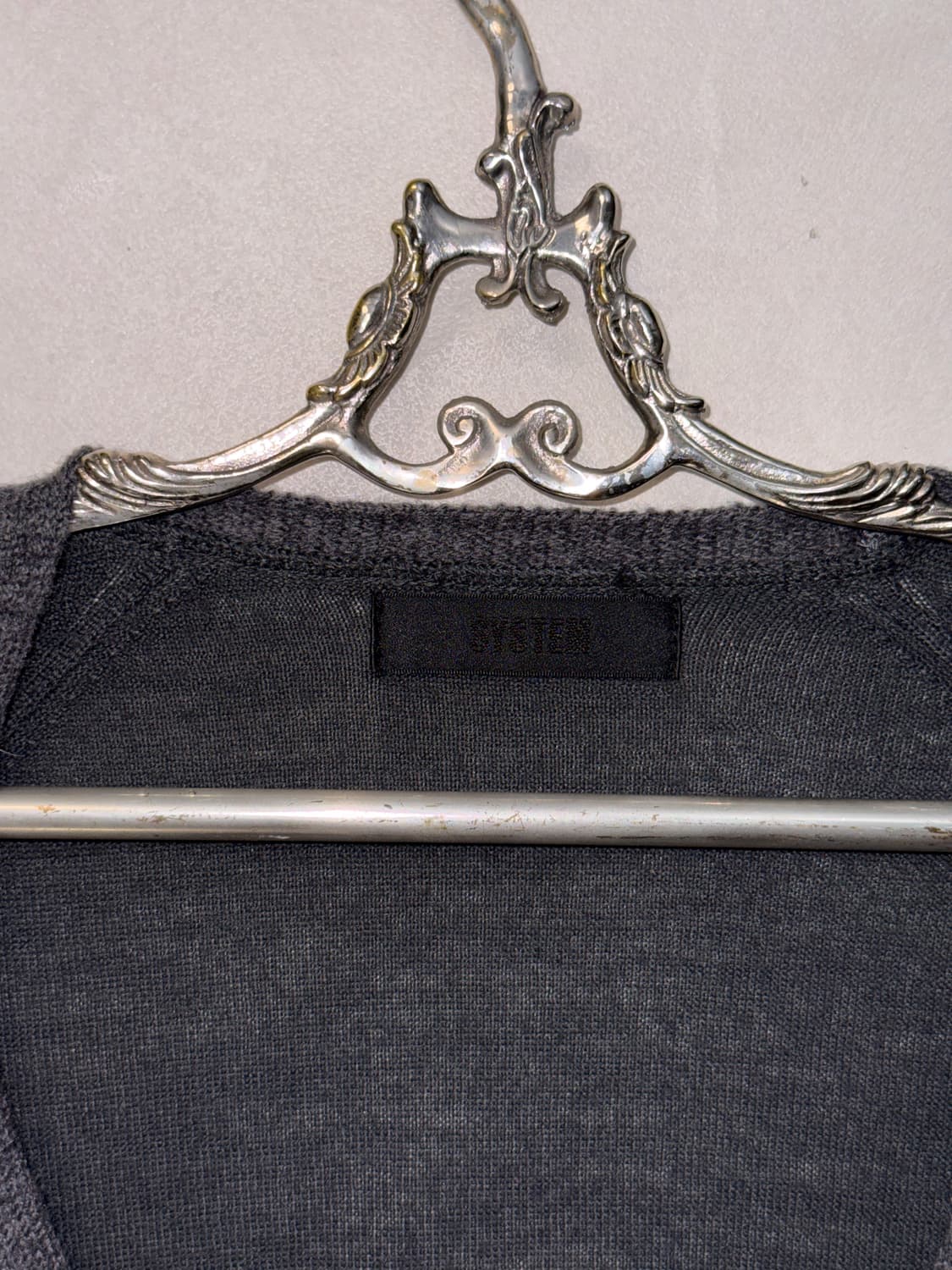 SYSTEM charcoal vest layered loose 가디건 상품이미지4