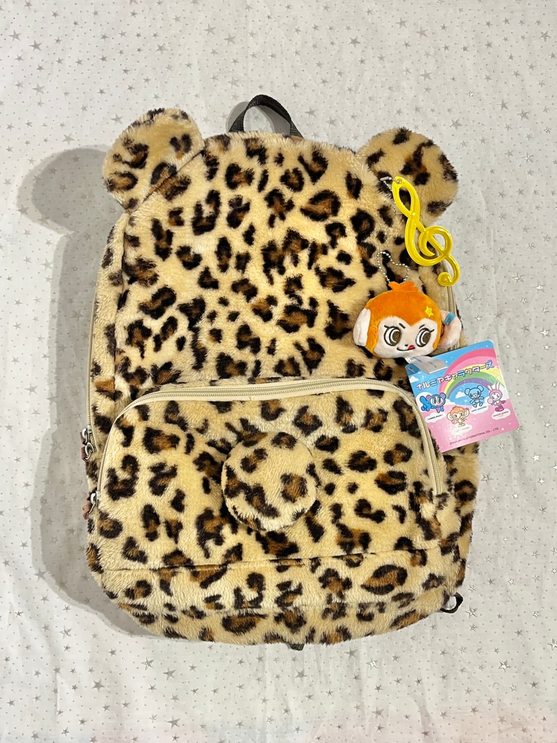 호피무늬 귀 달린 털 가방 🧸 상품이미지3