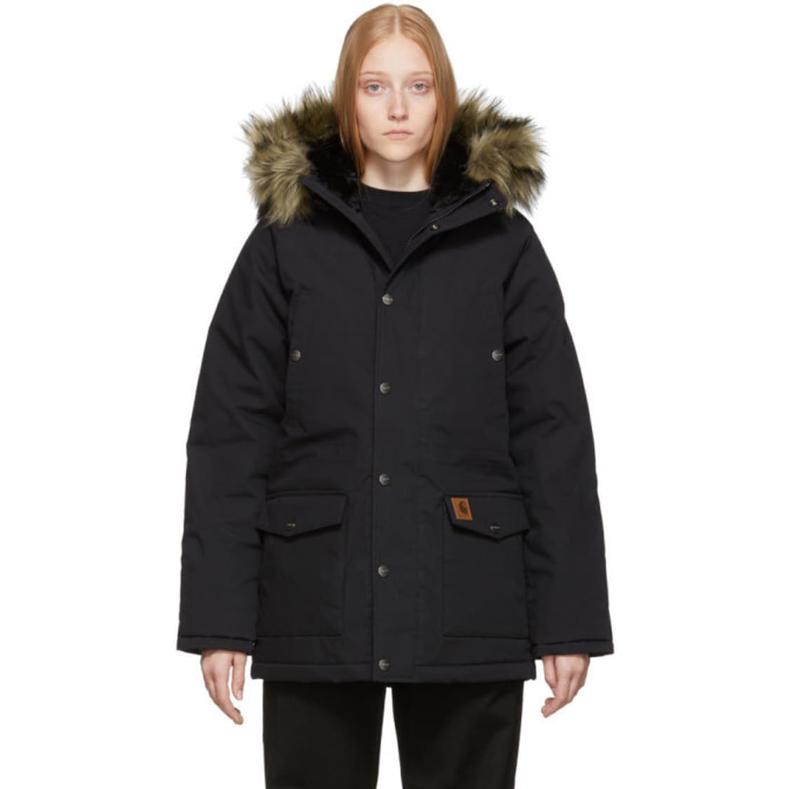 칼하트 헤리티지 트래퍼 미드 패딩 파카 퍼 자켓 빈티지 야상 네이비 컬러 상품이미지2