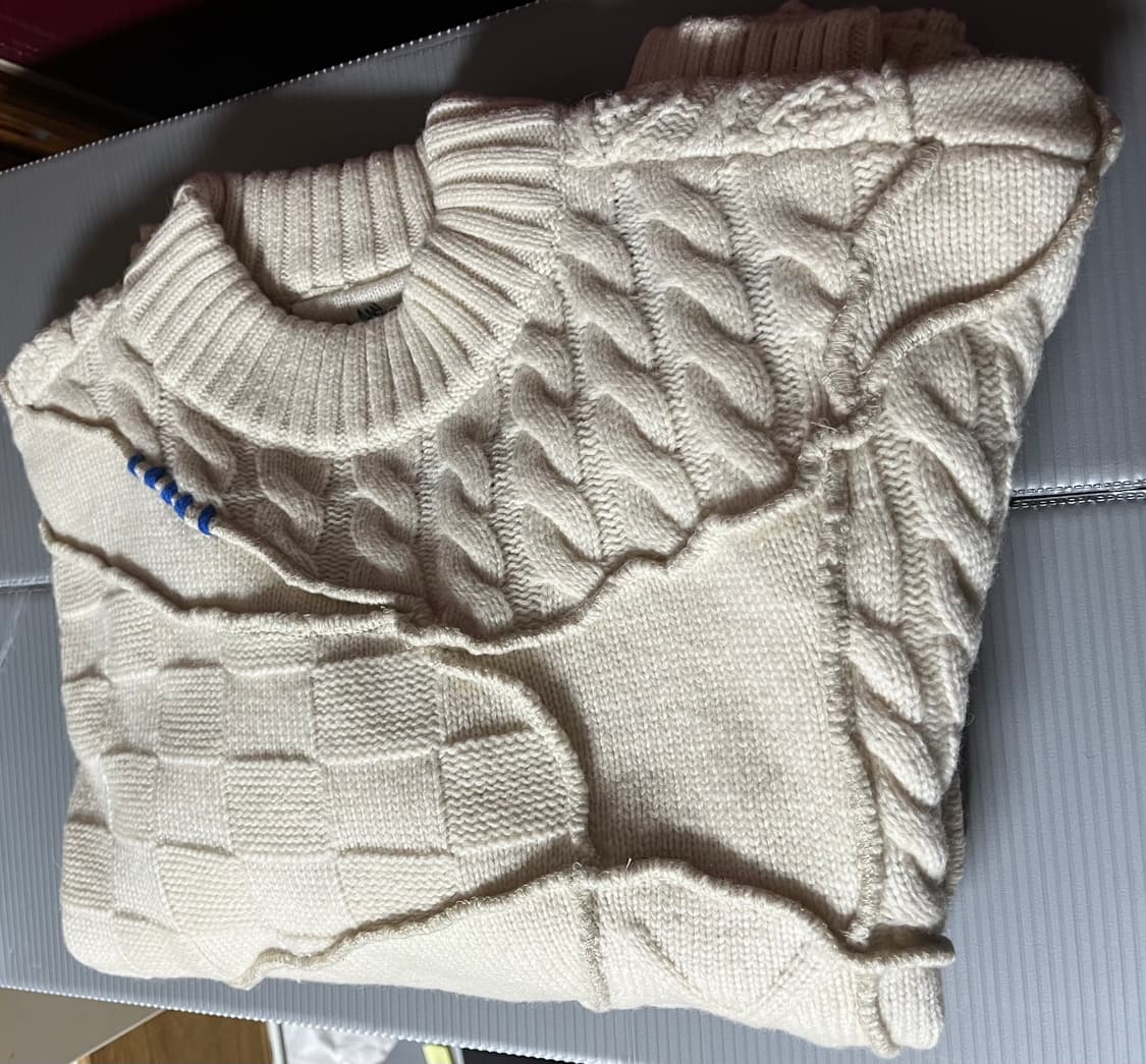 패치워크 오버사이즈 니트 스웨터 s~m 사이즈 새상품 상품이미지2