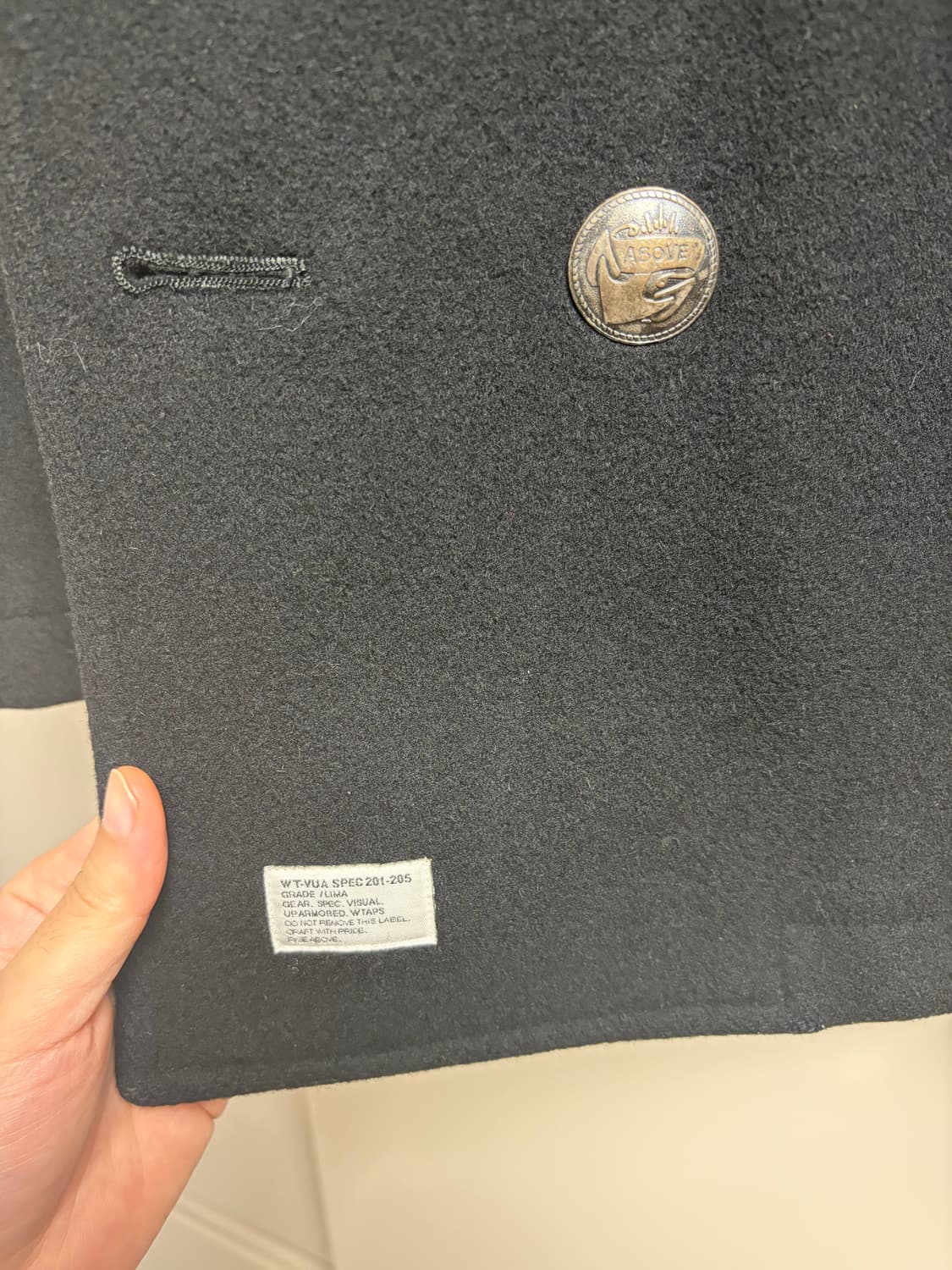 재팬메이드) 더블탭스 은장 피코트 블랙 L 100-103 상품이미지5