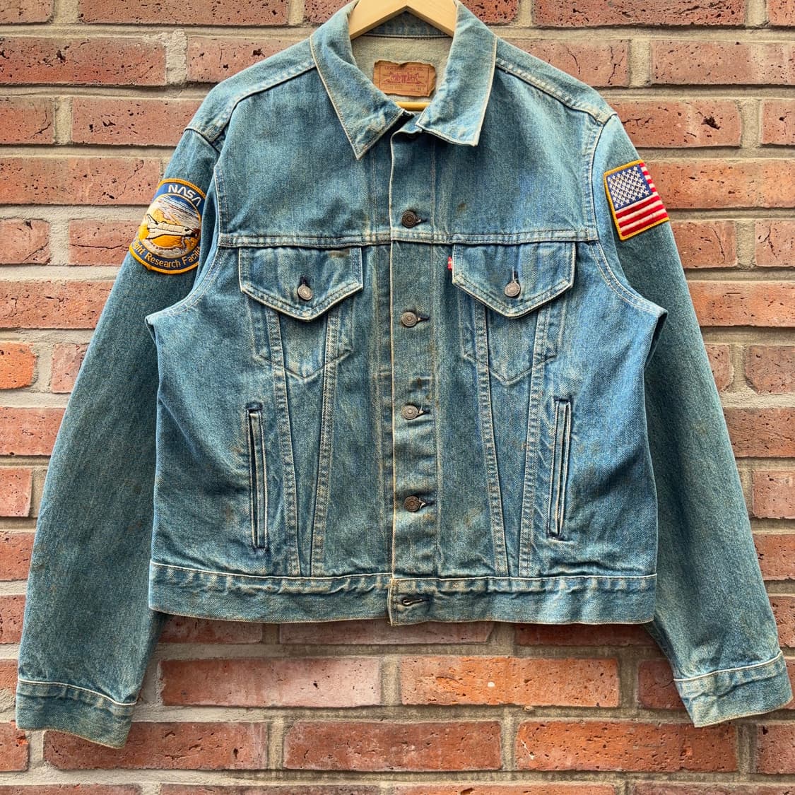 8~90s USA 리바이스 70506 패치 커스텀 데님 트러커 상품이미지3