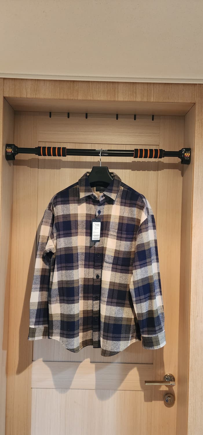 (새상품)ANDZ 오버핏 아우터형 체크 셔츠 L 상품이미지1