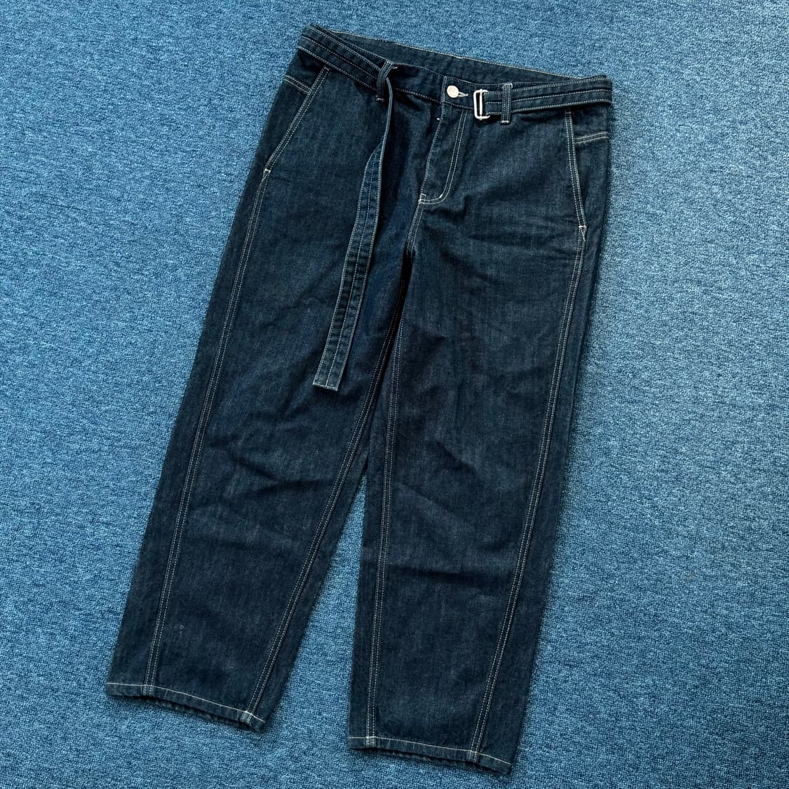 솔리드옴므 벨트 데님 와이드 팬츠 50 상품이미지2