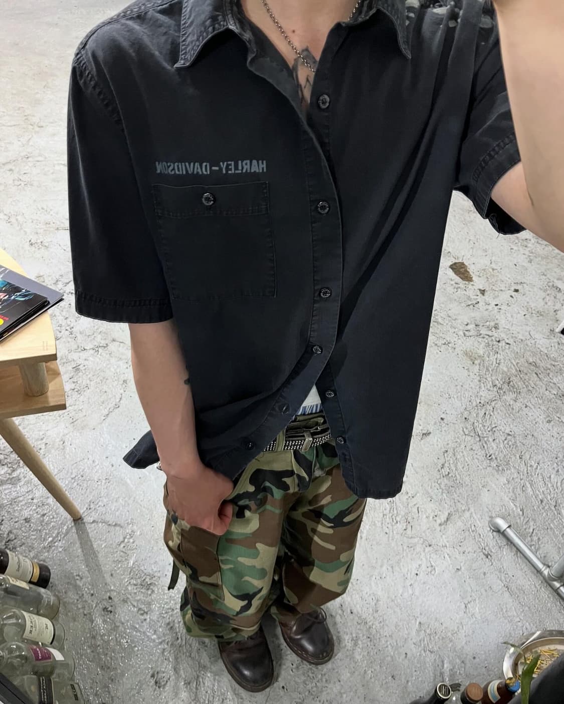 Harley Davidson work half shirt 상품이미지1