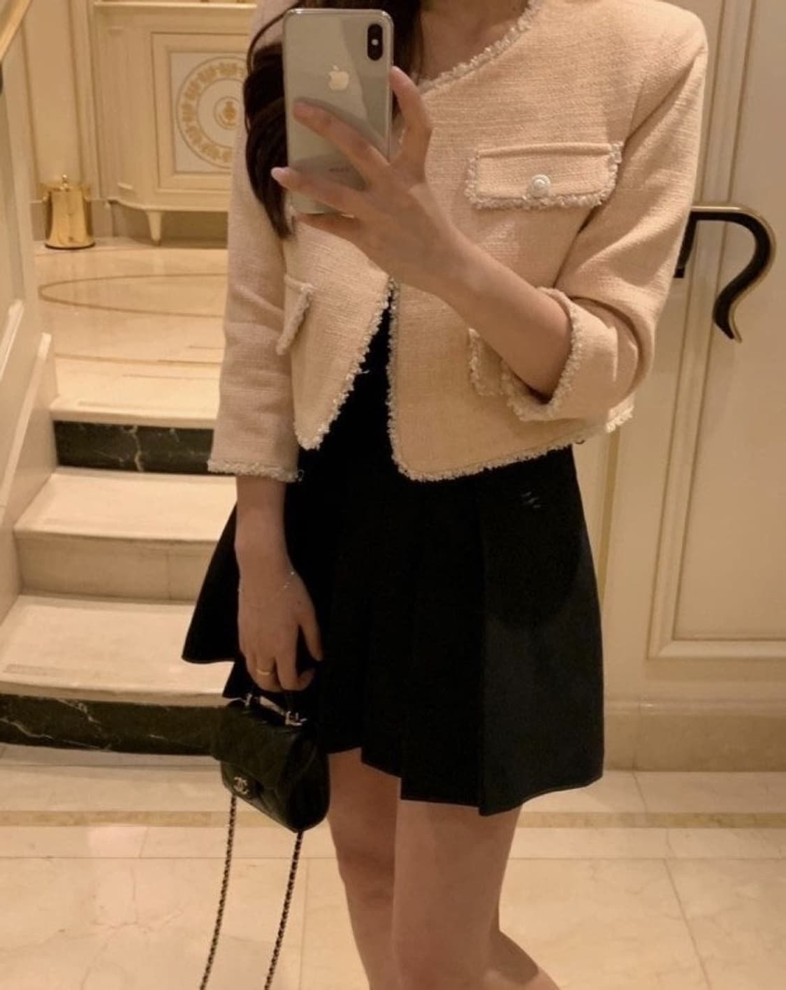 riette 리에뜨 하객룩 플리츠 주름 네이비 미니 스커트 S 상품이미지1
