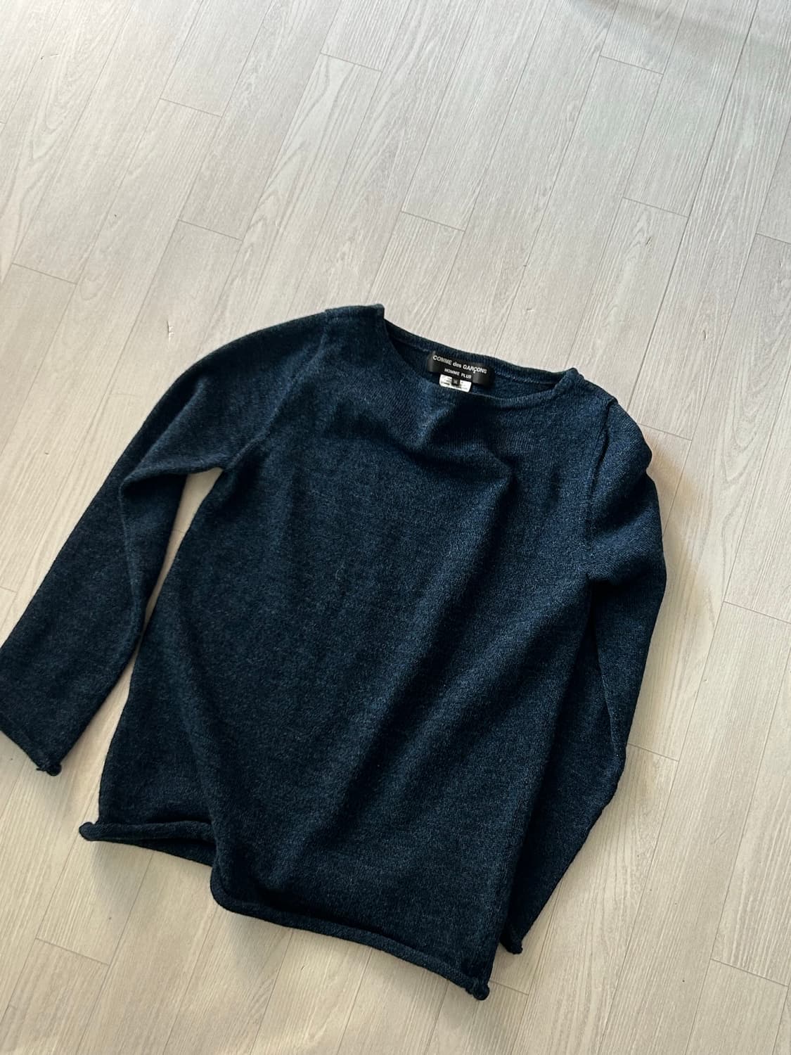 꼼데가르송 옴므 플러스 울 니트 네이비 상품이미지3