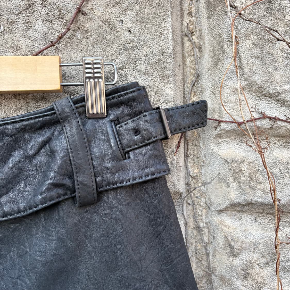 펑키 펑크 Y2k 벨트 빈티지 여성 빈티지 양가죽 치마 미니스커트 상품이미지5