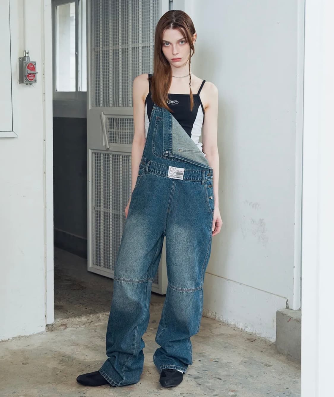 네스티팬시클럽 | 유쓰 데님 오버롤 다크 블루 상품이미지1