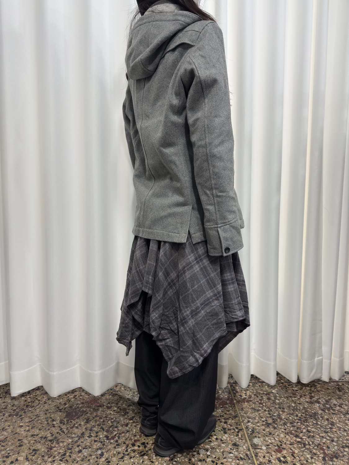 nicole club gray hood duffle twoway coat 상품이미지6