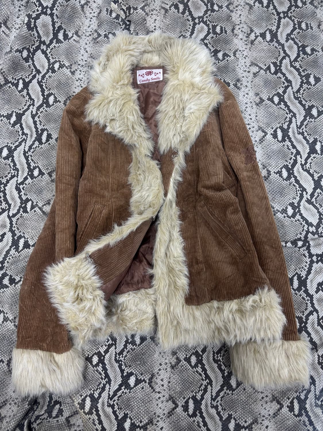Pinterest Mood Fur Trimming Brown Jacket 상품이미지4