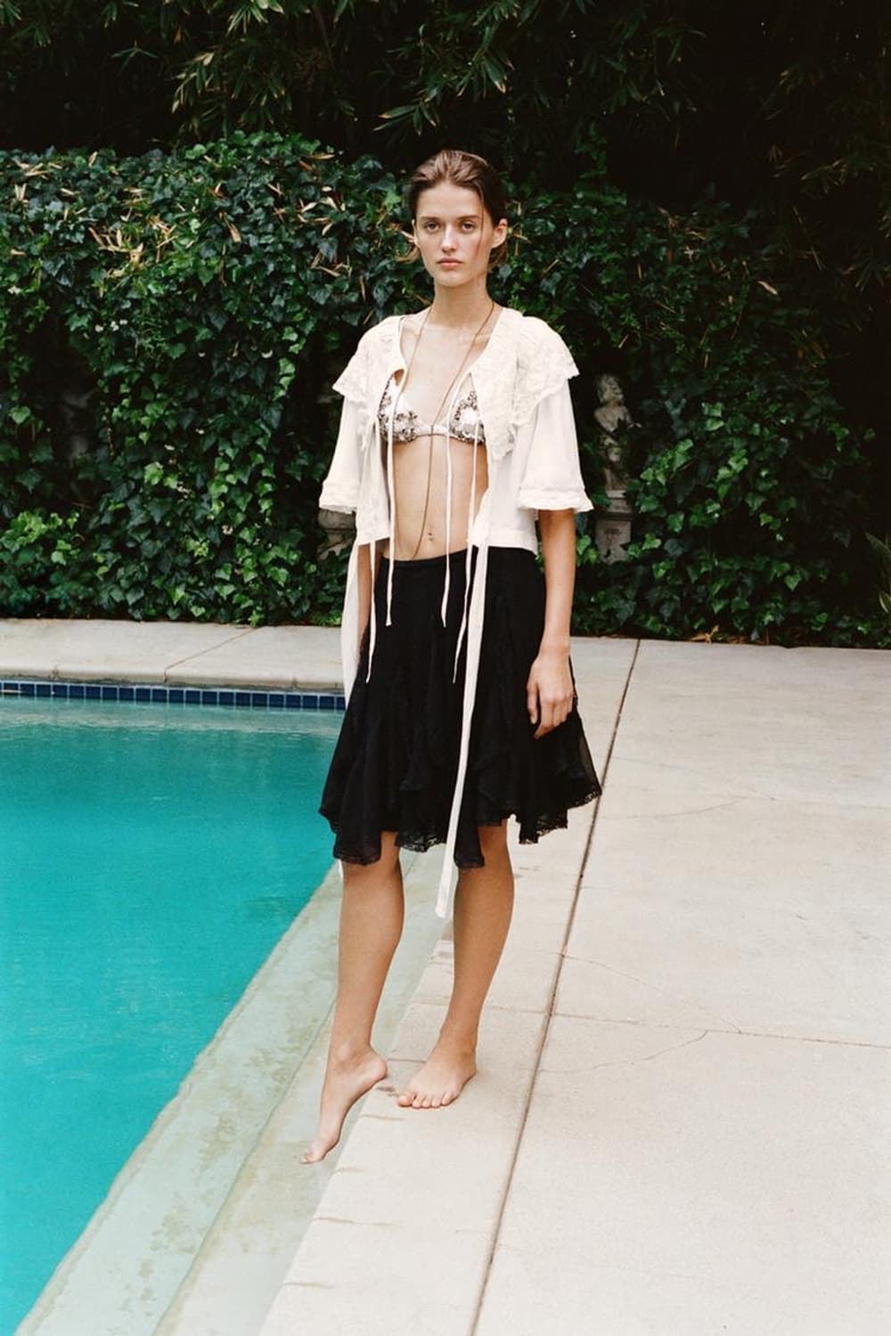 zara 바이럴 러플 레이스 스커트 M 상품이미지1