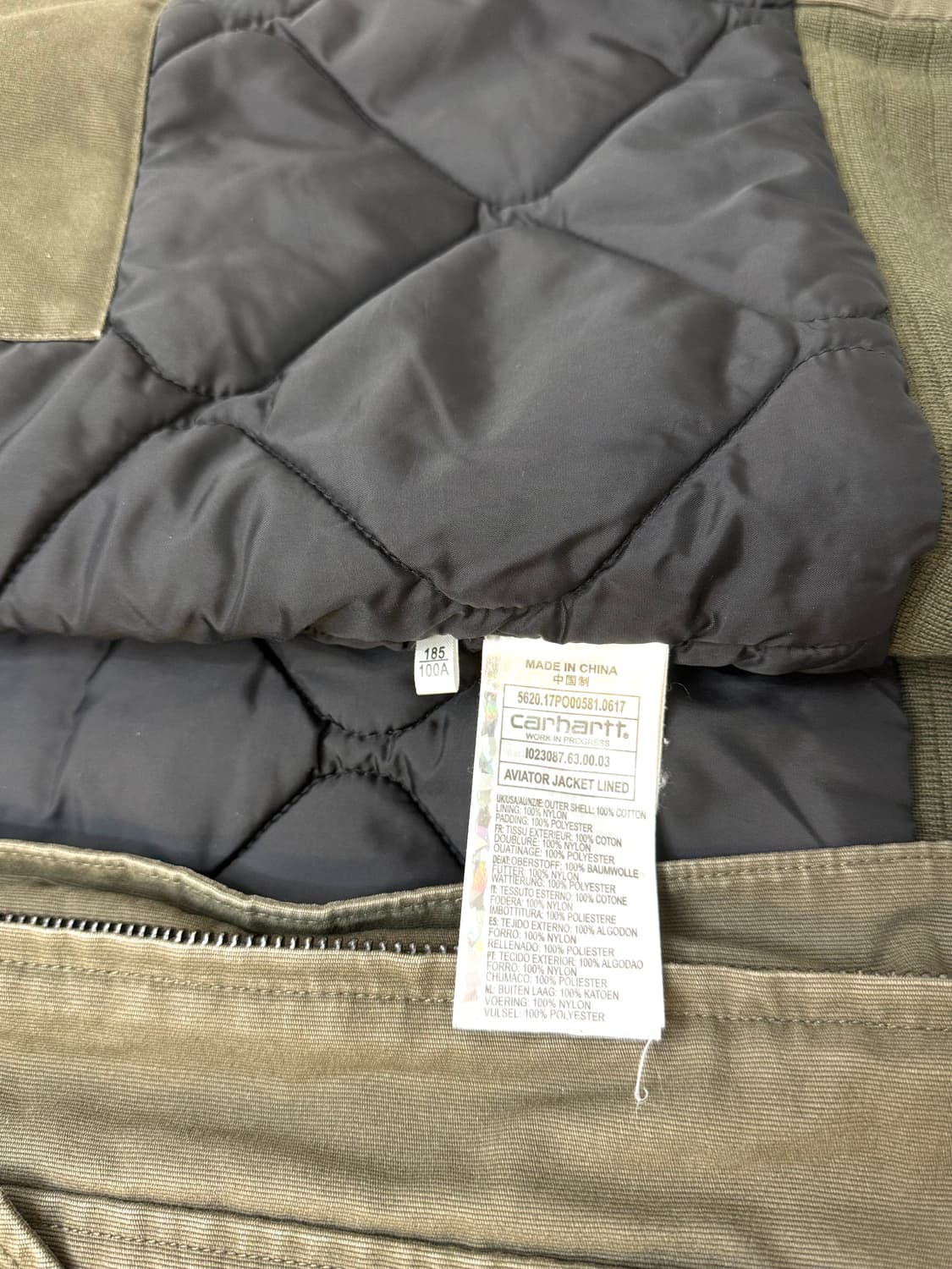 Carhartt 칼하트 WIP 애비에이터 헤비코튼 카키색상 워크자켓  상품이미지8