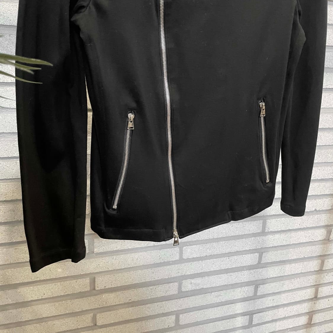 JPN VINTAGE 라이더 자켓 사선 집업 투포켓 디테일 블랙 상품이미지5