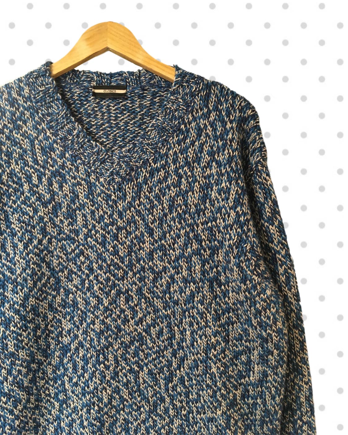 VINTAGE MELANGE TEXTURE OVER KNIT BLUE 상품이미지8
