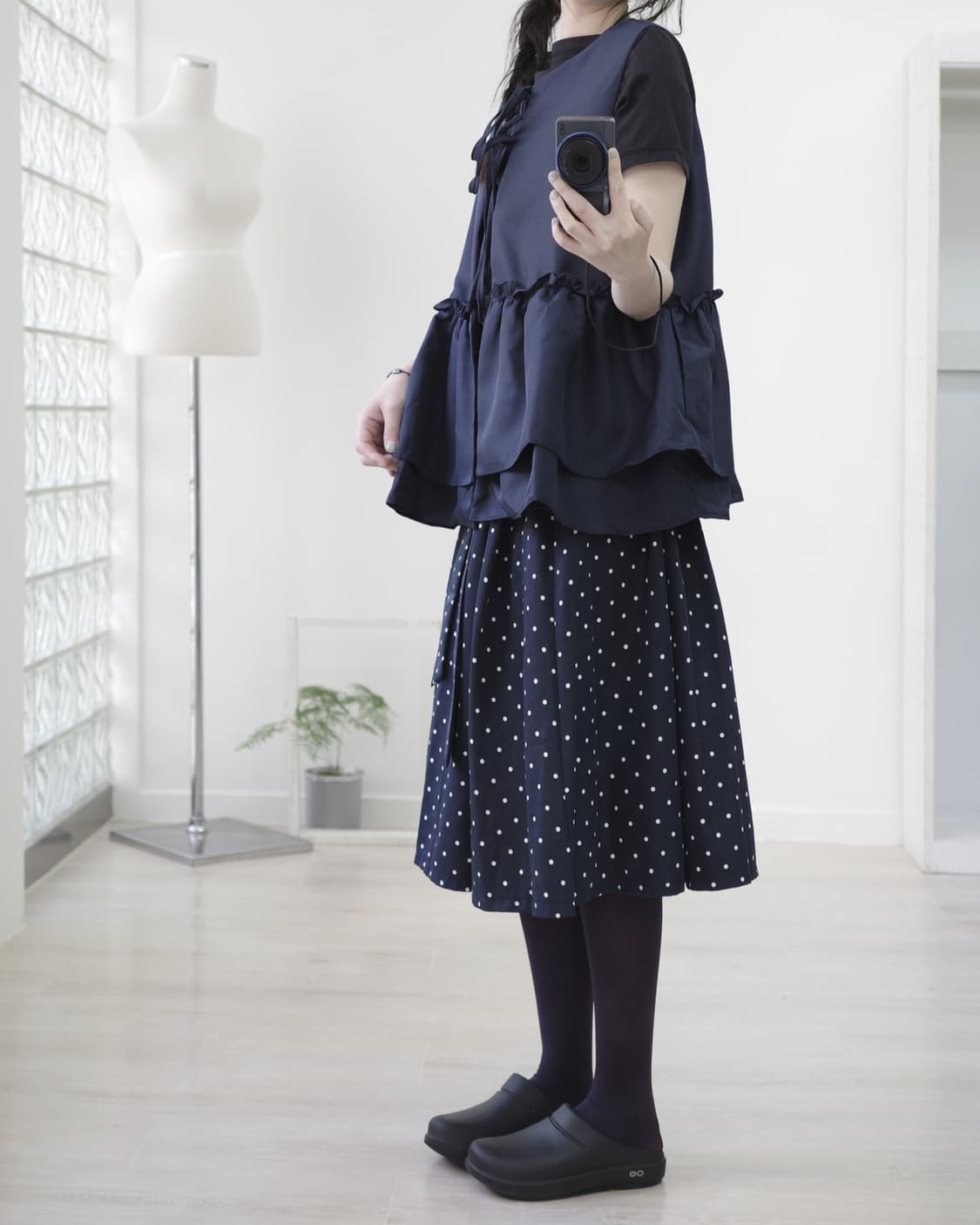  Dot navy skirt 상품이미지6