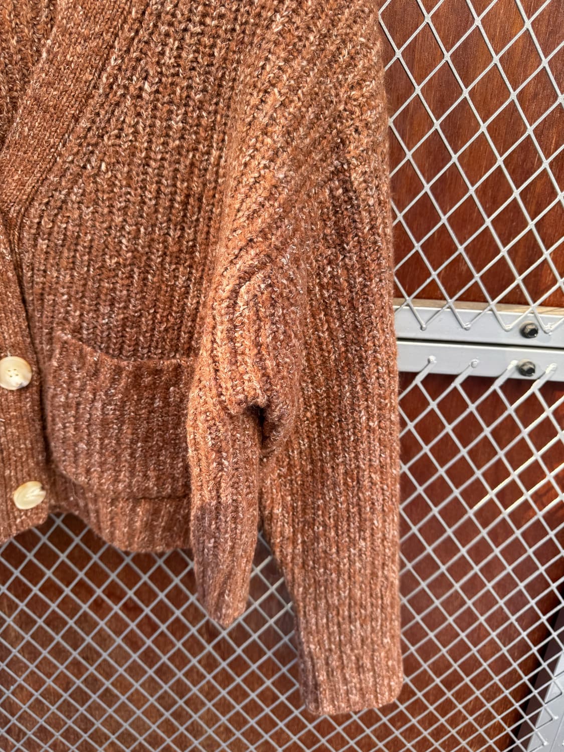 지컷 G-cut 브라운 보카시 포켓 니트 가디건 F 상품이미지5