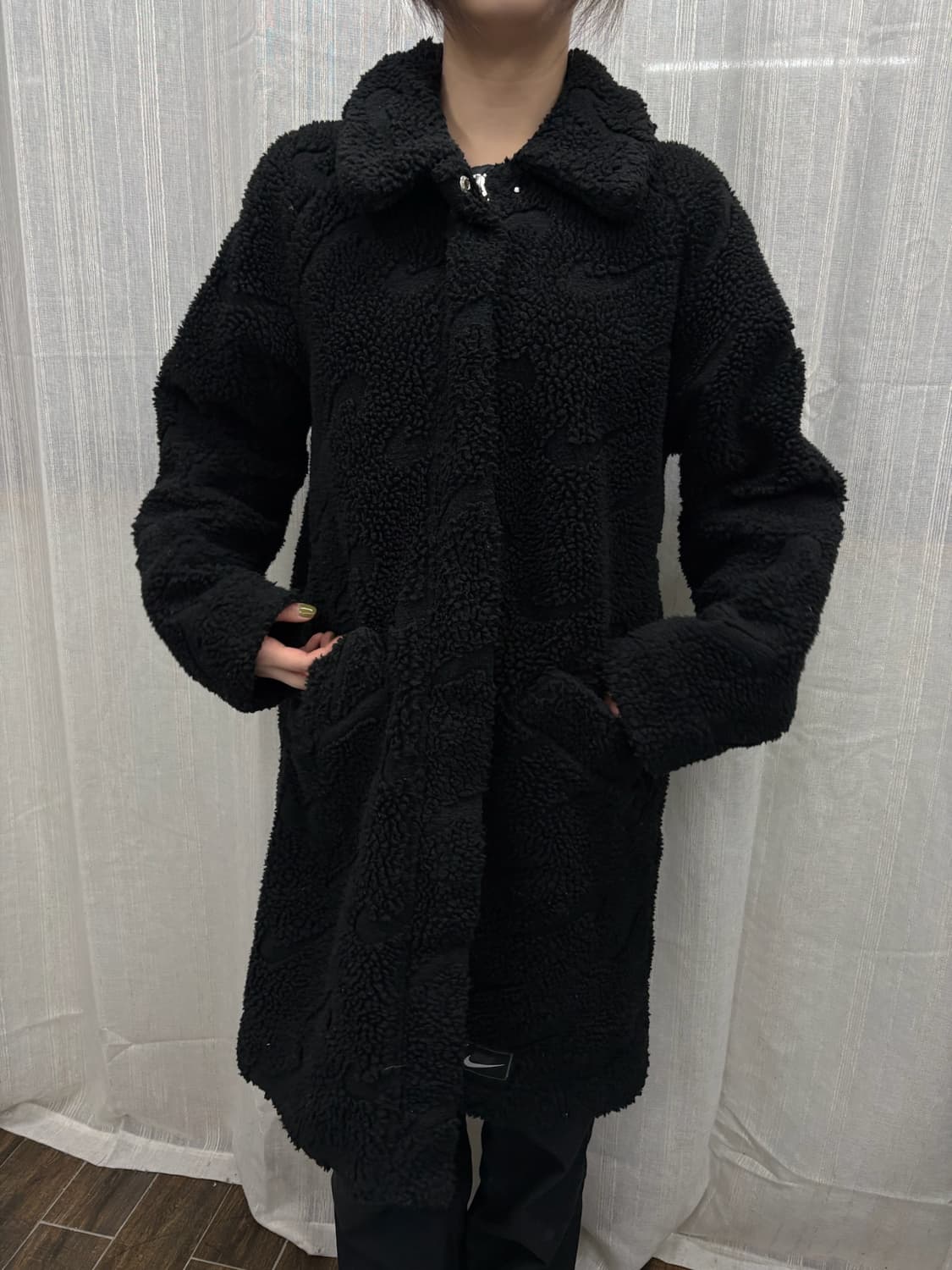 나이키 우먼스 스우시 쉐르파 후리스 롱 자켓 Size: 90사이즈  상품이미지2