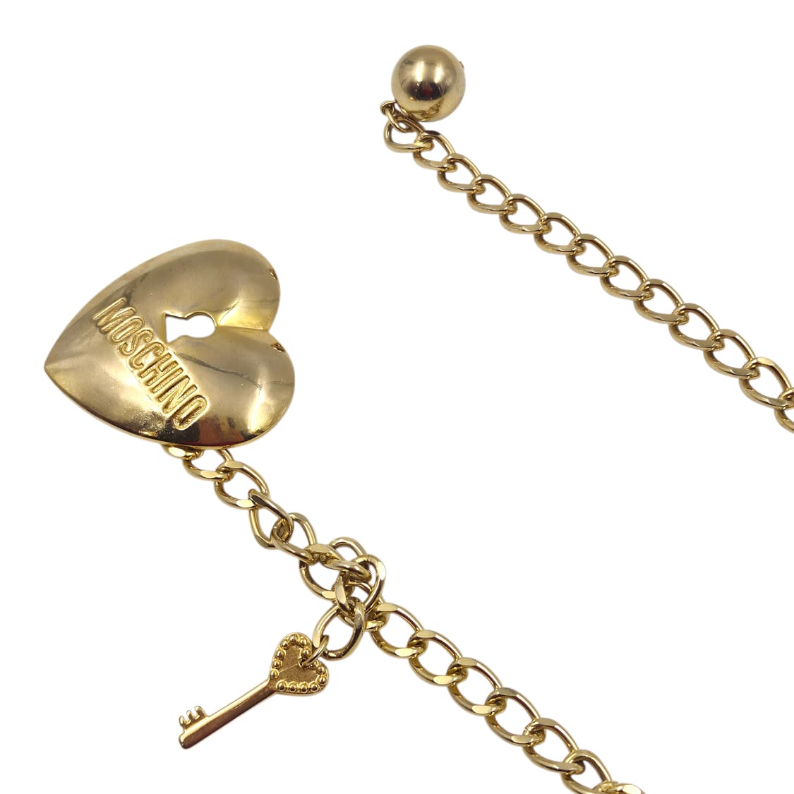90s 모스키노 하트 자물쇠&열쇠 롱 체인 벨트 상품이미지2