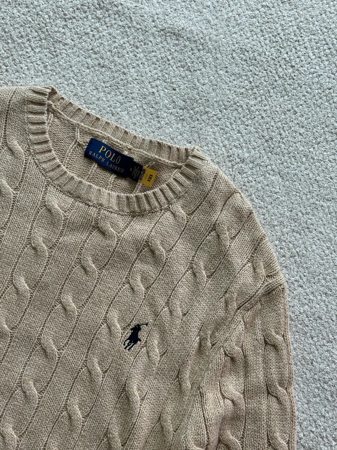 (새상품/정품) 폴로랄프로렌 꽈배기 코튼니트(남성M) 상품이미지3