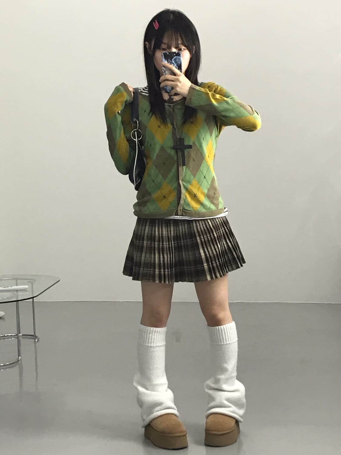 Jocomomola Rayon Argyle Cardigans 상품이미지2