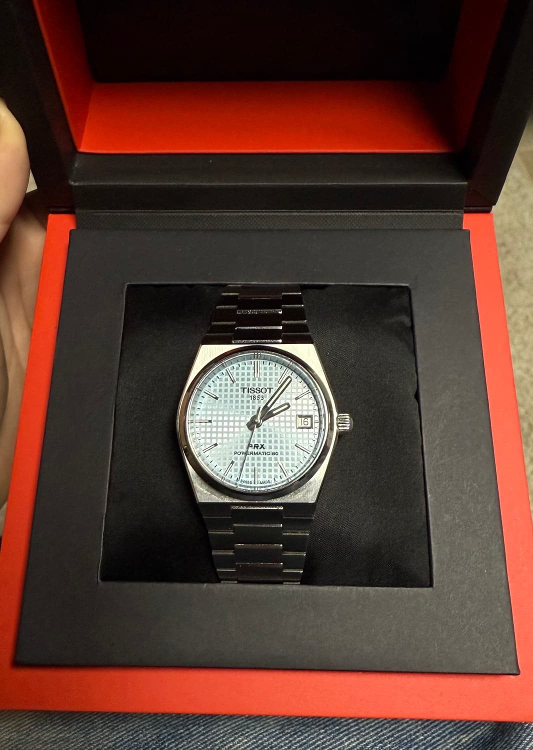 티쏘prx 35m 파워매틱80 아이스블루 팝니다 mop화이트랑 교환가능 상품이미지1