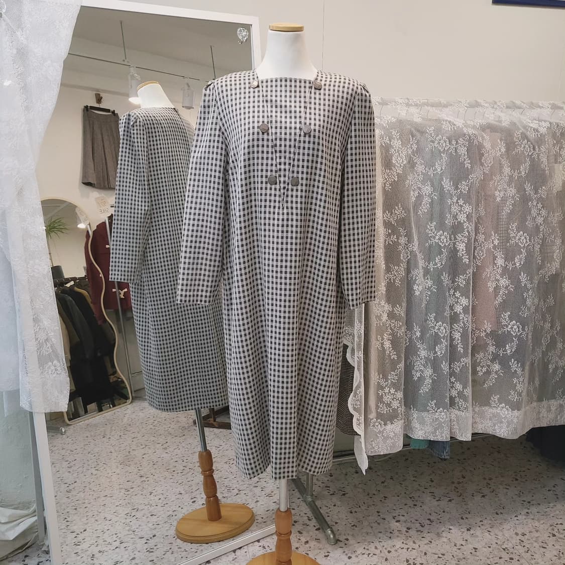 Groumere 빈티지 체크 원피스 상품이미지8