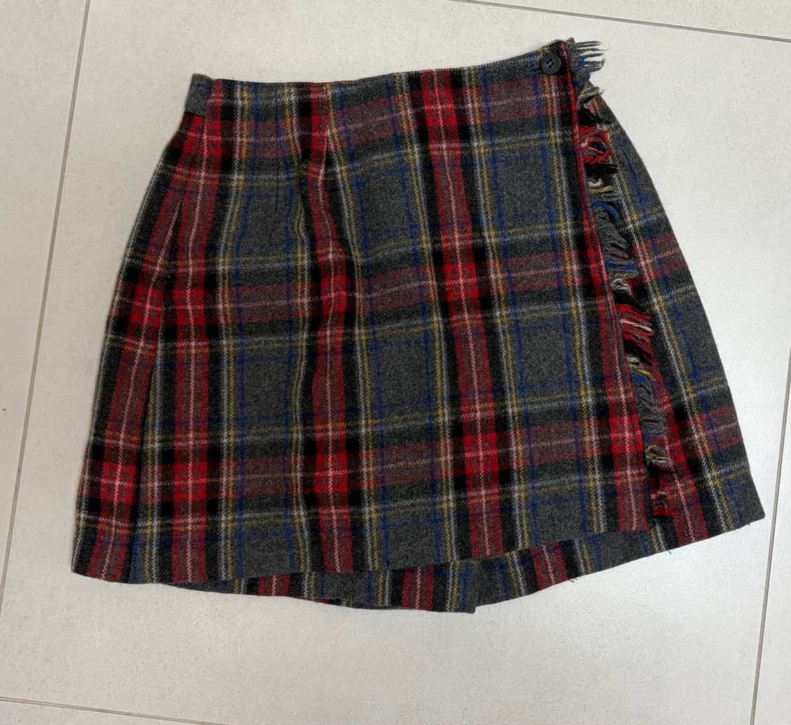 체크 랩 스커트 팬츠 상품이미지1