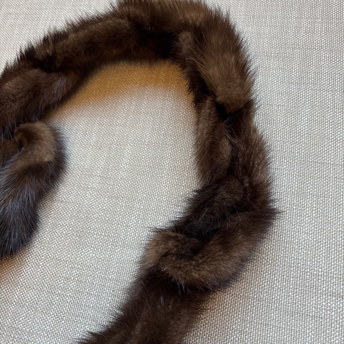 천연 밍크 쁘띠 머플러 브라운 상품이미지5