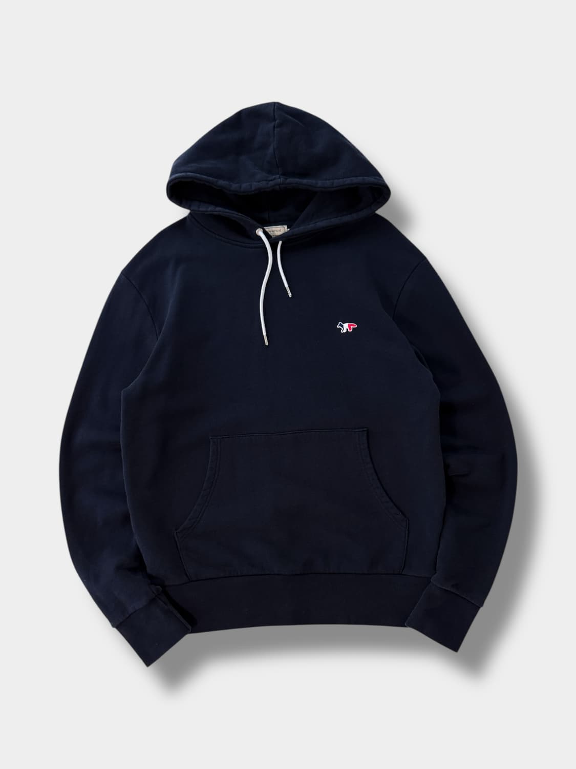 메종키츠네 루즈핏 트리컬러 폭스로고 네이비 스웻 후드 상품이미지1