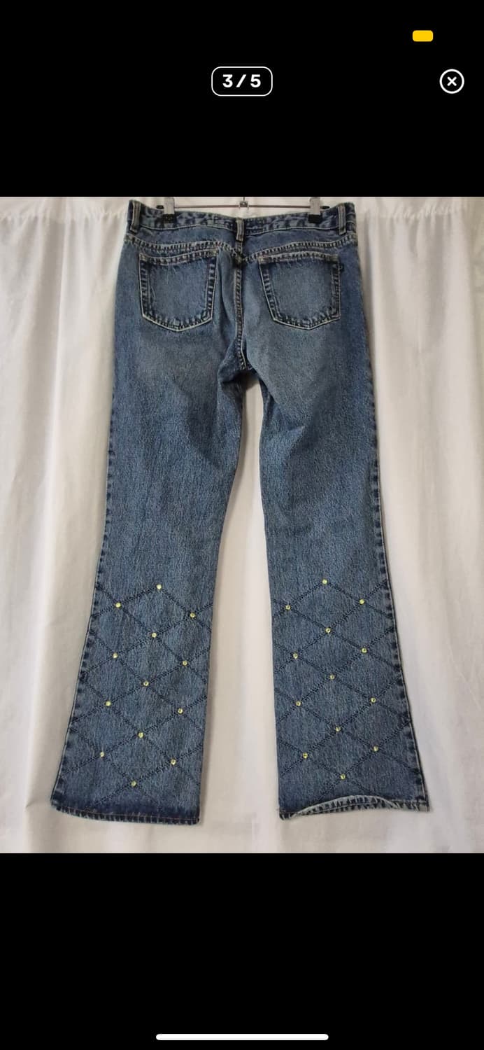 큐빅 데님 세미 부츠컷 진 상품이미지2