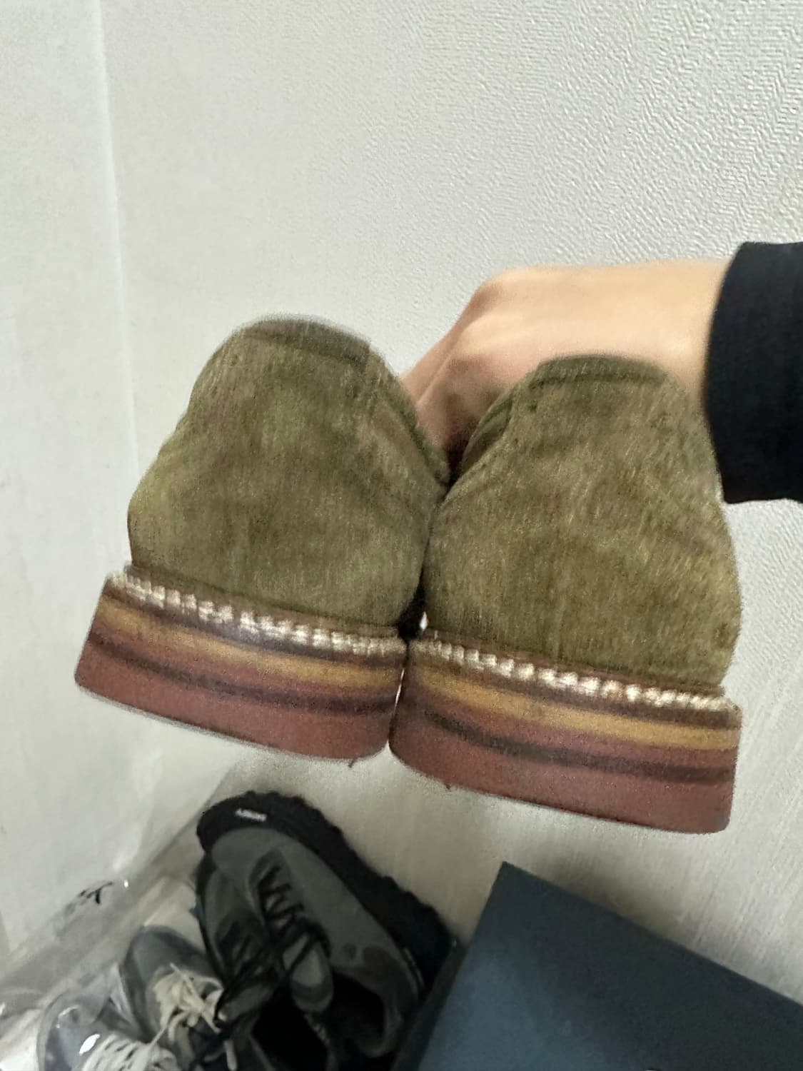 260) 이태리 브리마트 스웨이드 윙팁 구두 올리브 팝니다 상품이미지5