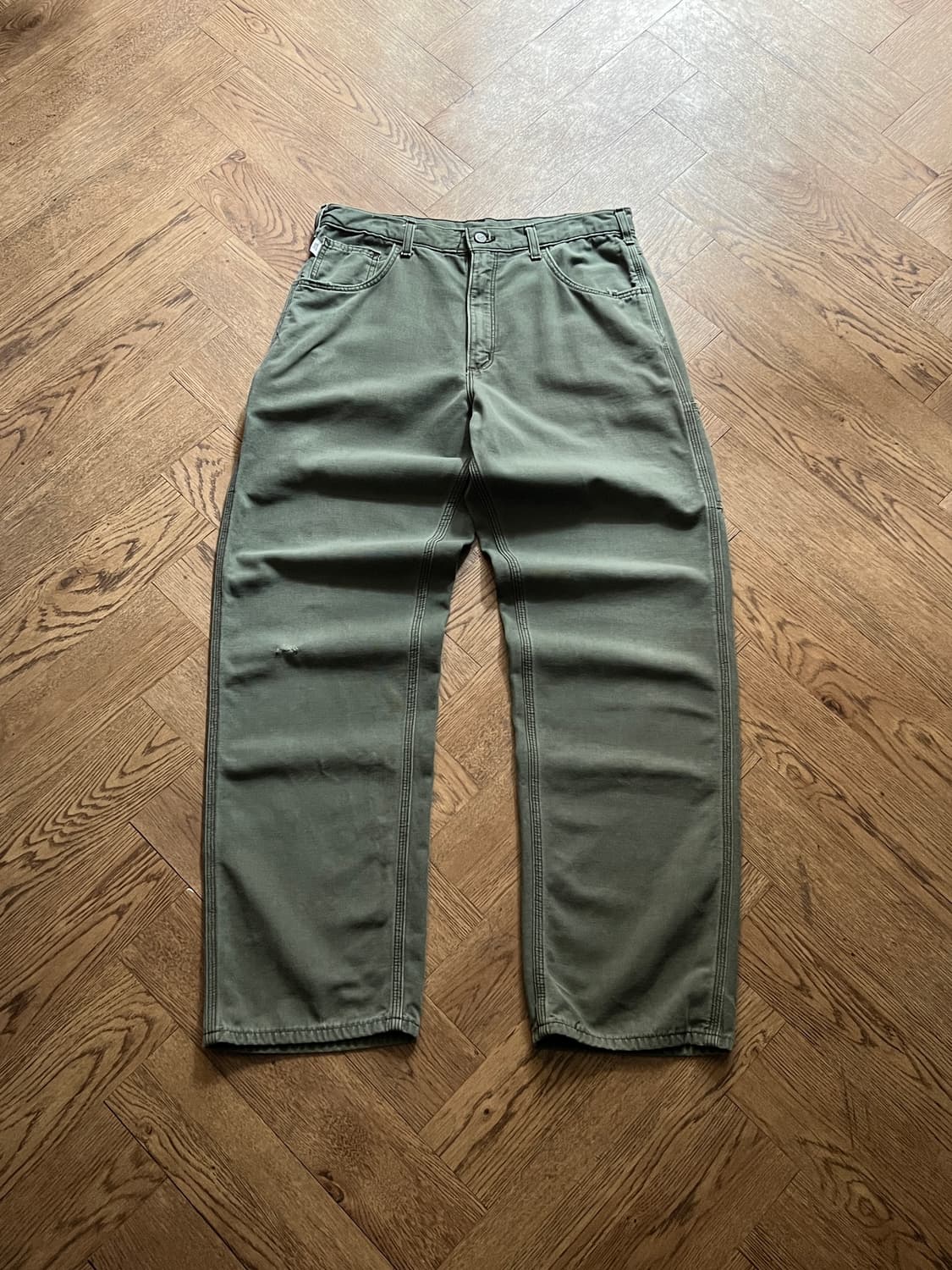 [35]칼하트FR USA 모스그린 싱글니 워크 팬츠 M13 상품이미지2